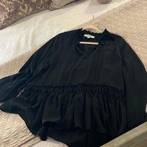 loft chiffon ruffle sheer top